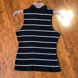 Sleeveless Black and White Top